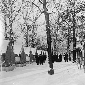 ILLINOIS: TUBERCULOSIS CAMP. Cabins and tents at a tuberculosis camp in Illinois