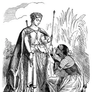 INDIA: BRITISH RULE, 1858. The Accession of the Queen of India. Cartoon from Punch
