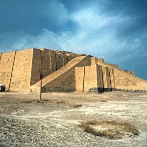 IRAQ: ZIGGURAT IN UR. The partially restored Third Sumerian Dynasty ziggurat in Ur, originally built c2100 B. C