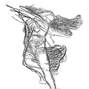 ISADORA DUNCAN (1877-1927). American dancer. Drawing, c1915, by Van Deering Perrine