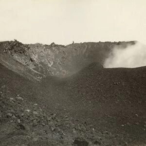 ITALY: CRATER, c1882. A crater of Mount Vesuvius in the Gulf of Naples, Italy