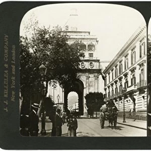 ITALY: PALERMO, 1908. An old city gate near the Royal Palace in Palermo, Sicily