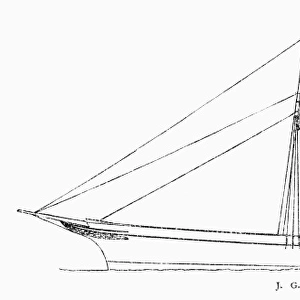 J. G. Bennetts steam yacht Namouna. Line engraving, 1882