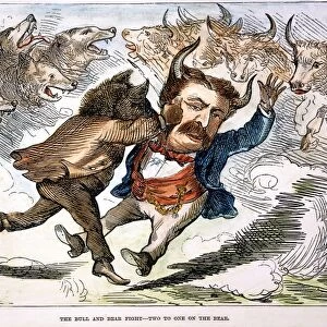 JAMES FISK (1834-1872). An American newspaper cartoon of 1869 published after James