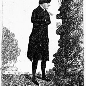 JAMES HUTTON (1726-1797). Scottish geologist. Caricature etching by John Kay, 1787