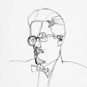 JAMES JOYCE (1882-1941). Irish writer. Portrait of James Joyce, by Wyndham Lewis, c1920