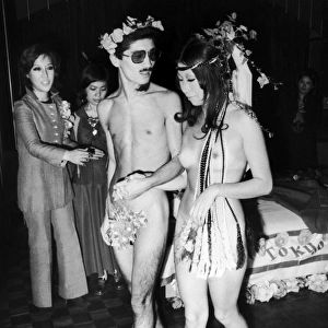 JAPAN: NUDE WEDDING, 1970. Bride and groom, both fashion designers, photographed at their nude wedding in a Tokyo nightclub, November 1970