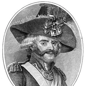 JEAN-BAPTISTE D ESTAING. Jean-Baptiste-Charles-Henri-Hector d Estang (1729-1794). French naval commander. Line engraving after a contemporary portrait by Bonneville