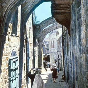 JERUSALEM: VIA DOLOROSA. Site of the fifth station of the cross where, according