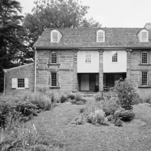 JOHN BARTRAM HOUSE. East elevation of the house and garden built by American botanist