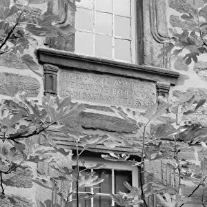 JOHN BARTRAM HOUSE. Detail of an inscription in the south bay between the first
