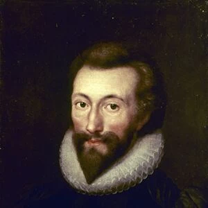 JOHN DONNE (1572-1631). English poet. Oil on canvas after a miniature, 1616, by