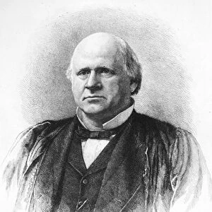 JOHN MARSHALL HARLAN (1833-1911). American jurist. Etching, 1890, by Max Rosenthal