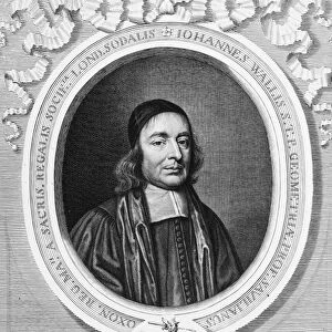 JOHN WALLIS (1616-1703). English mathematician. Line engraving, English, 1678