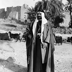 JORDAN: DRUZE LEADER, c1926. A leader of the Druze religion and political refugee in Bedouin garb