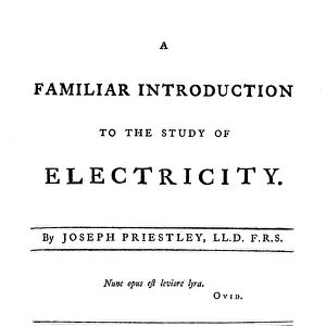 JOSEPH PRIESTLEY: TITLE PAGE of the first edition of his A Familiar Introduction