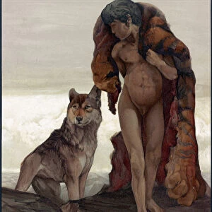 JUNGLE BOOK, 1903. Mowgli and the lone wolf