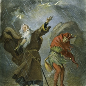 King Lear and the Fool. Illustration by Felix O. C. Darley (1822-1888) to William Shakespeares King Lear