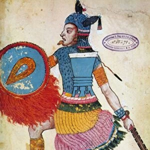 KING NETZAHUALCOYOTL (1408-1472). Texcoco king: Mexican manuscript illumination
