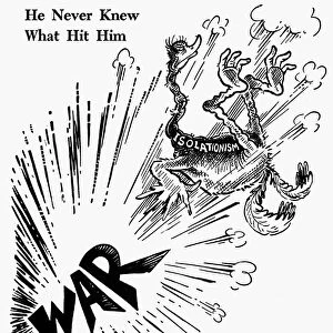 He Never Knew What Him. American cartoon by Dr. Seuss (Theodor Geisel) for PM, 8 December 1941, on the fate of American isolationist attitudes in the aftermath of the Japanese attack on Pearl Harbor