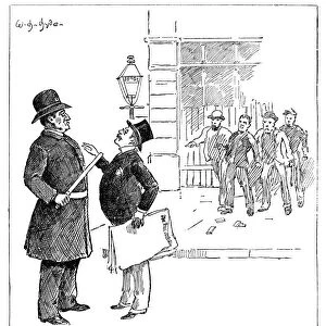 LABOR MOVEMENT: CARTOON. The Quiet Citizens Way: If those fellows unite for mischief