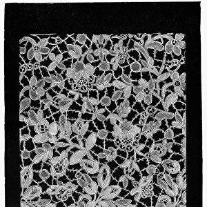 LACE, 18th CENTURY. Honiton guipure of the 18th century. Line engraving, 19th century