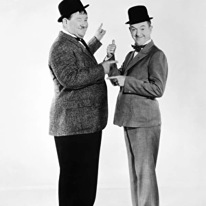 LAUREL AND HARDY. Stan Laurel (right) and Oliver Hardy