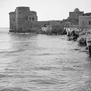 LEBANON: SIDON, c1925. The ruins of a castle in Sidon, Lebanon, built by the Crusaders