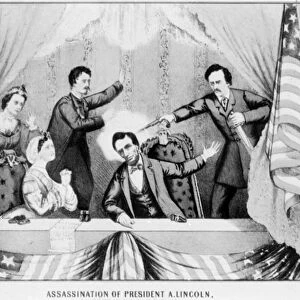 LINCOLN ASSASSINATION. The assassination of Abraham Lincoln by John Wilkes Booth