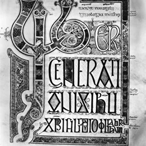 LINDISFARNE GOSPELS. Matthew, chapter i. verse 1, written and illuminated about A