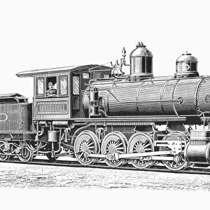 LOCOMOTIVE, 1893. Chesapeake and Ohio Consolidation freight engine, the 350. Line engraving, 1893