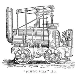 LOCOMOTIVE: PUFFING BILLY. The Puffing Billy steam locomotive built by William Hedley in 1813