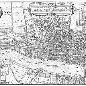 LONDON: MAP, 1575. Engraved map of London, England, 1575