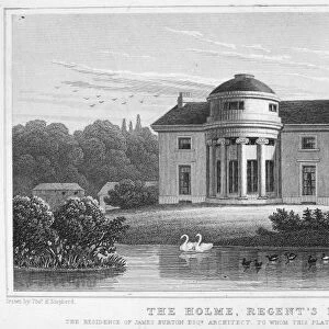 LONDON: REGENTs PARK. The Holme, Regents Park. Steel engraving, English, 1827