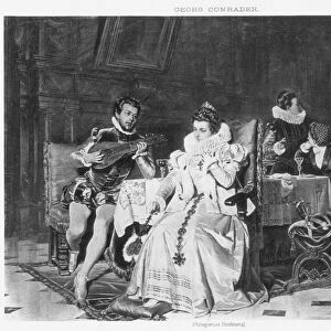 LORD DARNLEY / MARY STUART. Lord Darnley surprising Mary Stuart and Rizzio in the