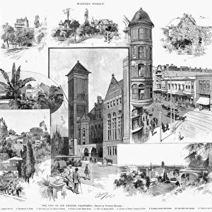 LOS ANGELES, 1890. The city of Los Angeles, Califonia. Engraving after drawings by Charles Graham