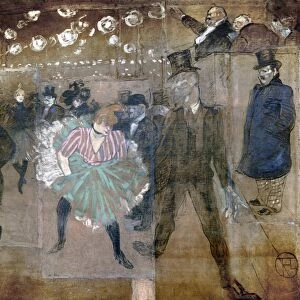LOUISE WEBER (1866-1929). French can-can dancer, known as La Goulue (the Glutton). The Danse of La Goulue and Jacques Renaudin, or Valentin-le-Dessosse. Oil on canvas, 1895, by Henri Toulouse-Lautrec