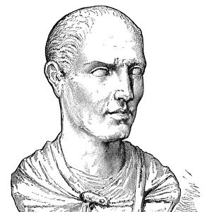 LUCIUS LICINIUS LUCULLUS (117-58 / 56 B. C. ). Roman general. Wood engraving, 19th century, of a Roman marble bust