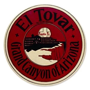 Luggage label from El Tovar hotel at the Grand Canyon in Arizona, early 20th century