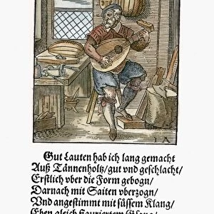 LUTE MAKER, 1568. Woodcut, 1568, by Jost Amman