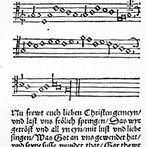 LUTHER: HYMN, 1526. Title page from the Zwickauer Gesangsbuechlein, 1526