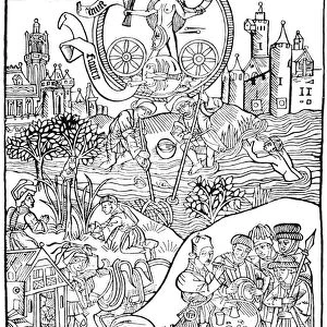MAGICIAN, c1470. The conjurer and his audience (lower right) under lunar domination