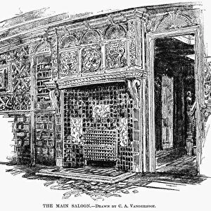 The Main Saloon of James Gordon Bennett, Jr.s iron screw steam-yacht, Namouna. Drawing, 1882