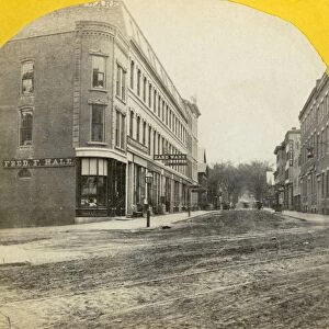MAINE: PORTLAND, c1871. Street in Portland, Maine. Stereograph by J. O. Durgan, c1871