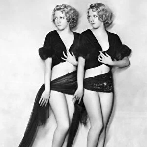 MANORS TWINS, 1931. American dancers Lela and Lila Manors. Photograph by De Mirjian