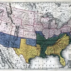 MAP: CIVIL WAR, 1864. Map of the United States, showing the territory in possession
