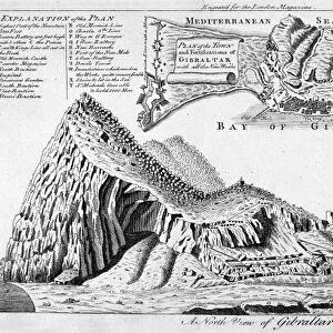 MAP OF GIBRALTAR. English line engraving, early 19th century