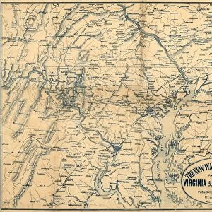 MAP: MARYLAND, 1863. The New War Map Of Maryland, Part Of Virginia & Pennsylvania
