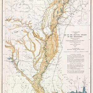 MAP: MISSISSIPPI RIVER, 1861. Map of the Alluvial Region of the Mississippi