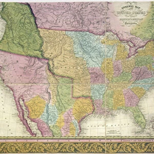 MAP: UNITED STATES, 1849. A General Map of the United States with the contiguous